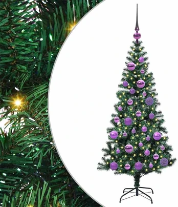 Dirbtinis prieššventinis eglutė su šviesomis Žalia 120cm