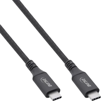 USB kabelis InLine USB-C - USB-C 0,5 m Juodas (35906A)