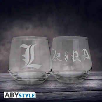 DEATH NOTE - 2 Glass Set Kira &amp; L EUROPE x2