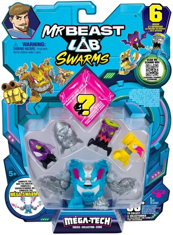 MRBEAST LAB Figūrėlės, 6 vnt., 2,5 cm