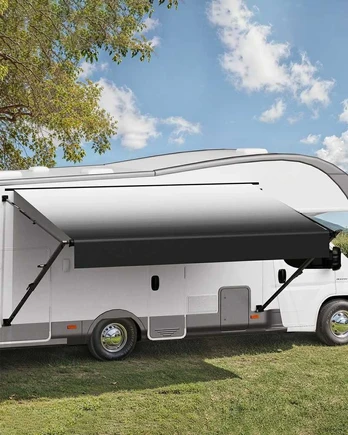 16' RV Pakeitimo Markizė, Rankinė Priekabos Markizė, skirta DC12V RV, Gradiento Juoda Markizė