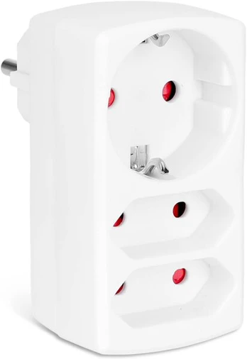 Aigostar 3 lizdų adapteris su apsauga nuo vaikų, nešiojamas