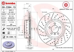 Stabdžių diskas BREMBO 09.C394.13 kaina