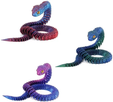 3D spausdinta lanksti gyvatė žaislas 60 cm