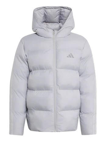 adidas Žieminė striukė 2 Stripes Synthetic Down KQ6185 Pilka Regular Fit
