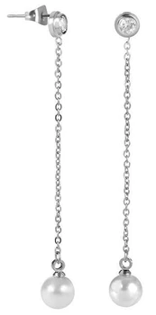 Troli Long earrings with crystal and bead