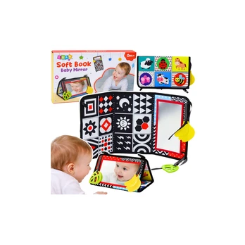 Lean Toys Contrast Sensory Educational Mat with Mirror for Babies