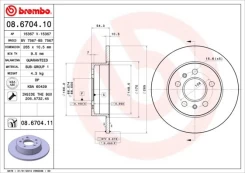 Stabdžių diskas BREMBO 08.6704.11 kaina