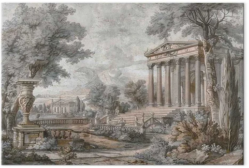Artgeist Paveikslas - Temple on a hill - Greek architecture in subdued colours