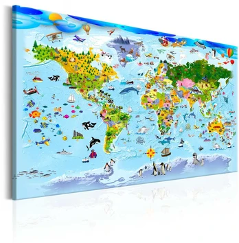 Artgeist Paveikslas - Children's Map: Colourful Travels