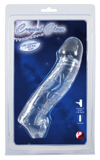 You2Toys Crystal Clear Penis Sleeve wit Penio mova, antgalis