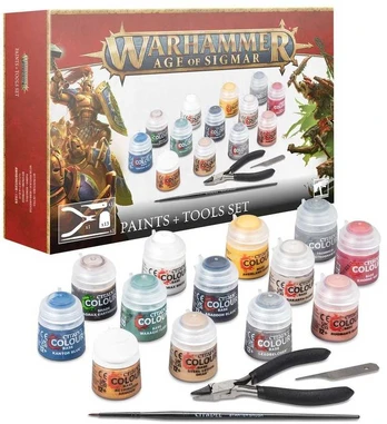 Games Workshop Warhammer Age of Sigmar: Paints + Tools Set
