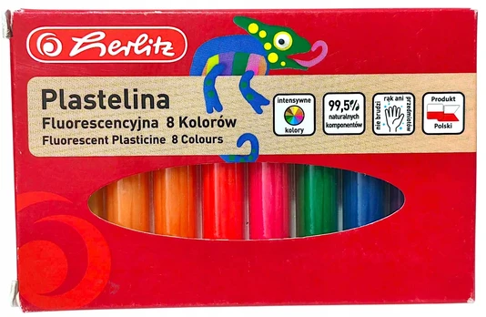 Herlitz fluorescencinė plastilino masė, 8 spalvos