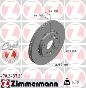 Stabdžių diskas ZIMMERMANN 470.2437.20 kaina