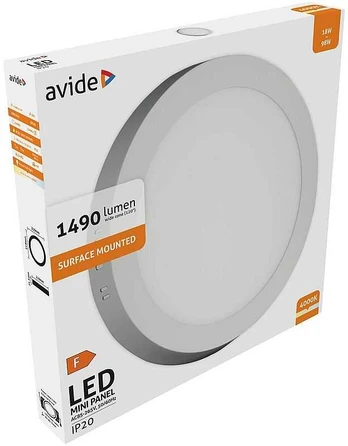 Avide LED Lubinis šviestuvas 18W 4000K Round ALU