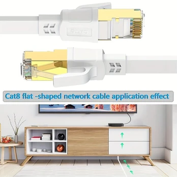 Cat8 Ethernet tinklo kabelis, 1M/3,3FT