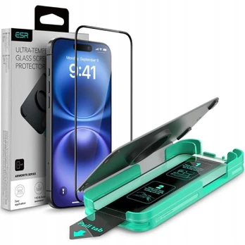 Juodas apsauginis grūdintas stiklas Apple iPhone 16 Pro Max telefonui "ESR Armorite"