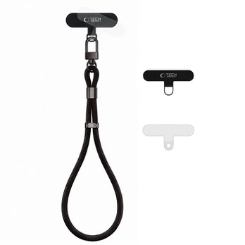 Juodas (Obsidian Black) dirželis telefonui "Tech-Protect C11S Rope Wrist Strap"