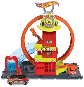 Automobilių trasa Mattel Hot Wheels Super Loop Fire Station HKX41