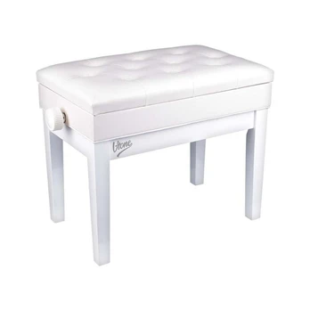V-TONE PIANO BENCH 2 WH with storage WHITE