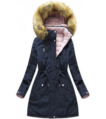 REVERSIBLE HOODED JACKET NAVY BLUE-PINK (W213) striukė