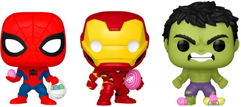 Funko Pocket POP blister 3 figures Marvel Spiderman Hulk Iron Man Easter
