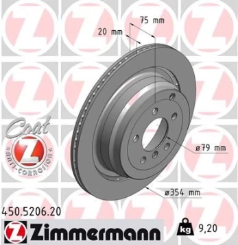 Stabdžių diskas ZIMMERMANN 450.5206.20