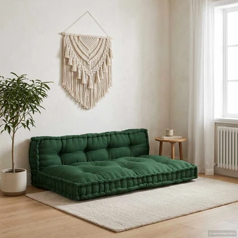 Paletinis Sofa Pagalvėlė su Nugaros Parama, Žalia