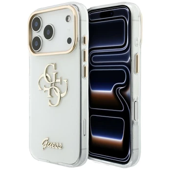 Dėklas Guess IML 4G Script Metal do iPhone 18 Pro / 17 Pro balta