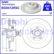 Stabdžių diskas DELPHI BG9412RSC kaina