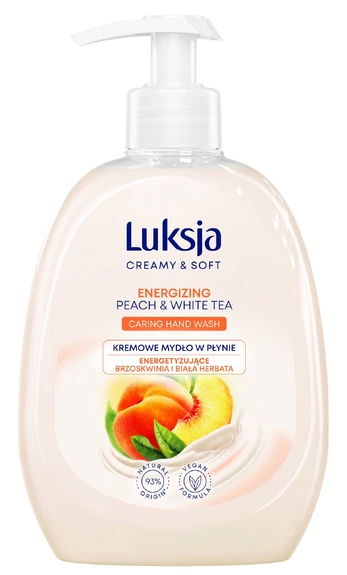 Skystas muilas Luksja PEACH AND WHITE TEA, 0.5 l