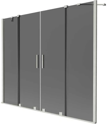 Vonios sienelė Mexen Velar Duo, 180 x 150 cm, Brushed nickel/Graphite