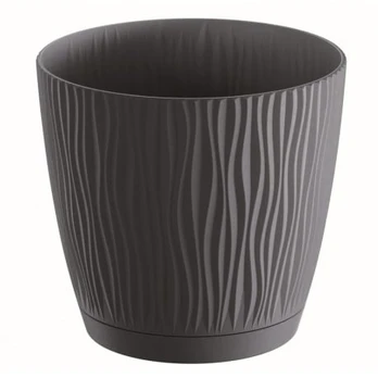 Vazonas Prosperplast Sandy P DSY130P-S433, plastikinis, Ø 13 cm, juodas