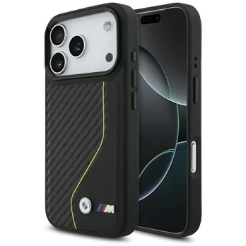 Dėklas BMW M Carbon Line & Logo MagSafe do iPhone 17 Pro geltona