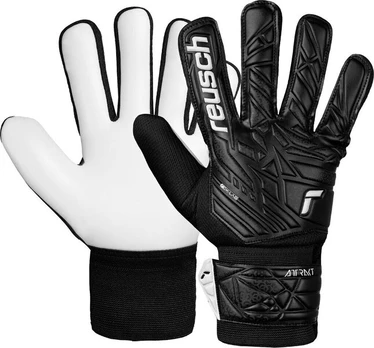 Vartininko pirštinės Reusch Attrakt Starter Solid Junior, 8, juodos/baltos