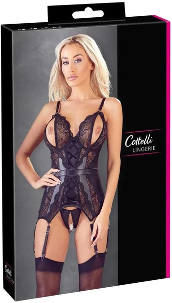 Cottelli lingerie Crotchless Basque S Seksuali liemenėlė