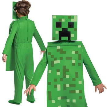 Kostiumas Minecraft Halloween Creeper, 137-149 cm, uniwersalny