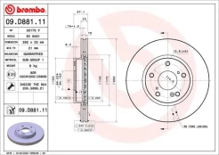 Stabdžių diskas BREMBO 09.D881.11 kaina