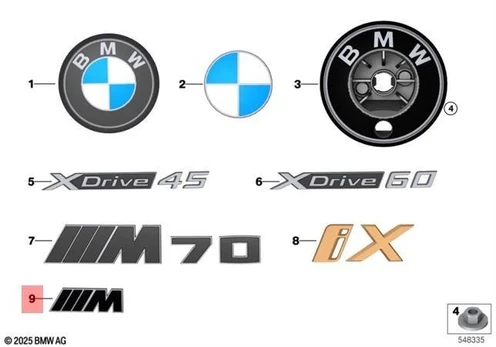 BMW iX M70 xDrive EMBLEM Originalus 51147907405