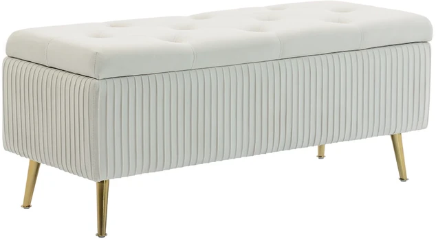 Suoliukas su daiktadėže, 79 l, smėlinis, 110 × 44,5 × 46 cm