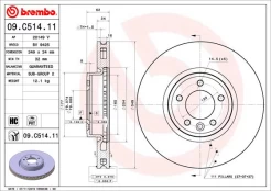 BREMBO 09.C514.11 Brake Disc kaina
