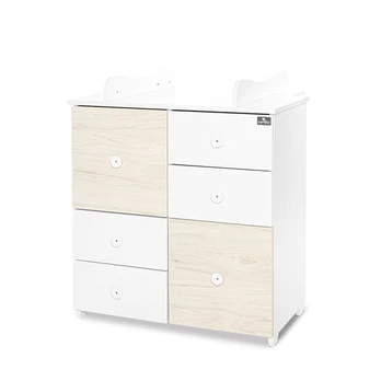 Komoda Lorelli Cupboard New, 2 box, baltos/šviesaus ąžuolo spalvos