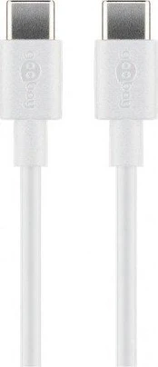 Kabelis USB Goobay USB-C - USB-C 2 m Balta (51244) kaina