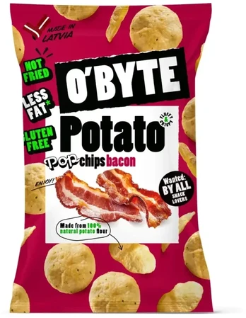 O'BYTE Kartupeļu čipsi ar bekona garšu 90g