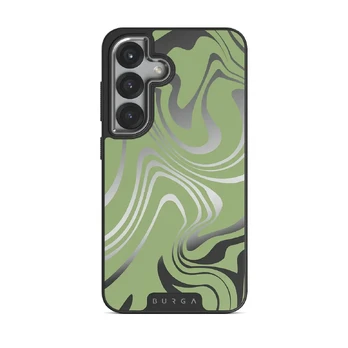 Funky Sensation - Samsung Galaxy S25 Case, Elite Mirror Dark (Magnetic) / Silver
