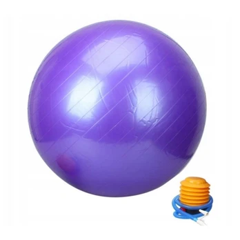 Violetinis gimnastikos kamuolys su pompa, 75 cm.