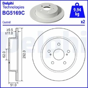 Stabdžių diskas DELPHI BG5169C kaina