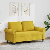 Dvivietė sofa, geltonos spalvos, 120cm, aksomas kaina