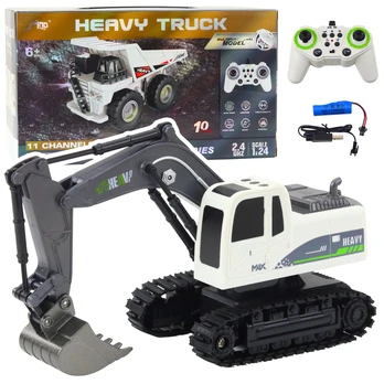 Rc ekskavatorius Lean Toys Heavy Truck, 1:24, balta