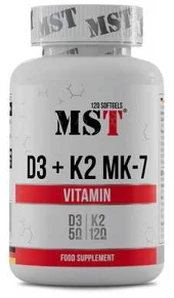 MST Vitaminas D3 + K2 + MK-7 120 Kapsulių